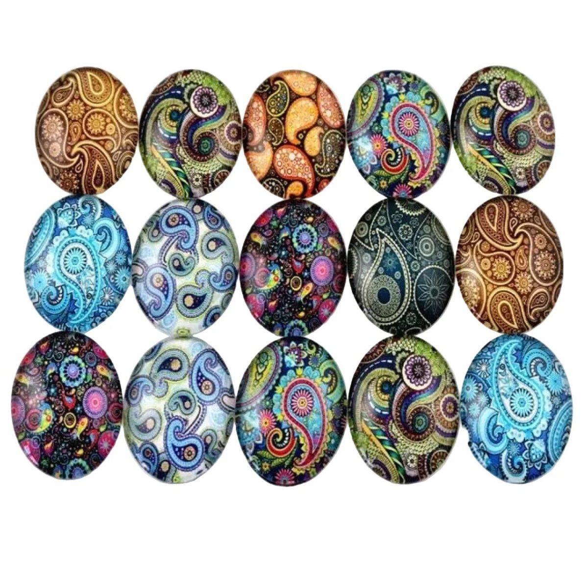 10pcs Glass Cabochons Oval 18x25mm