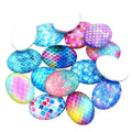 10pcs Glass Cabochons Oval 18x25mm Pattern 4