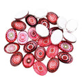 10pcs Glass Cabochons Oval Shape 18x25mm