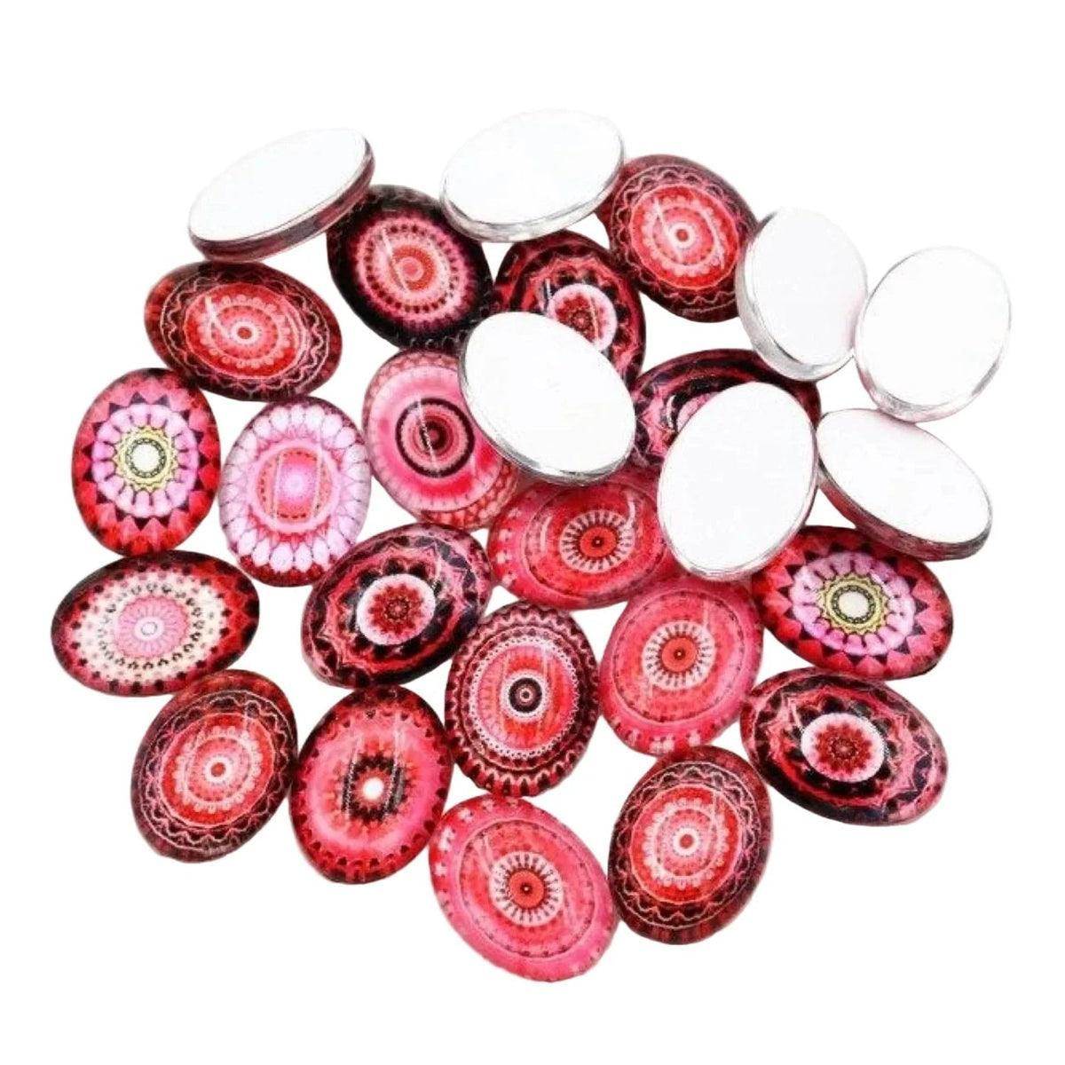 10pcs Glass Cabochons Oval Shape 18x25mm