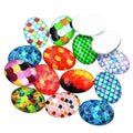 10 Glass Cabochons Oval 18x25mm