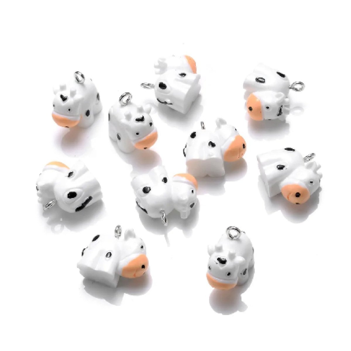 Miniature Garden Animal Charms with Loop Pendant – 10pcs – Cows