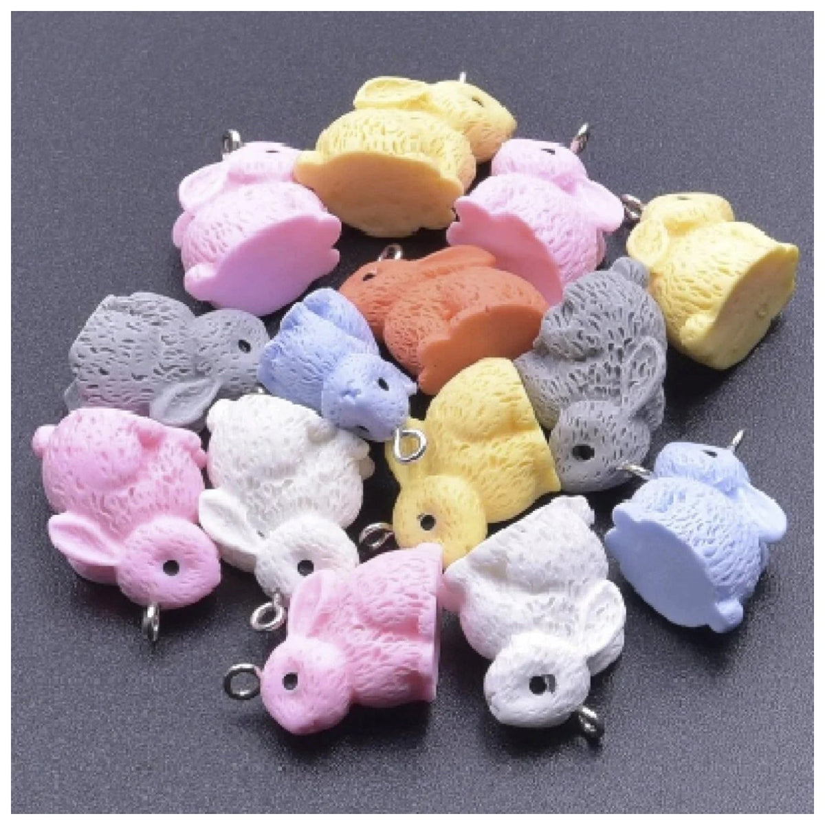 Miniature Garden Animal Charms with Loop Pendant – 10pcs – Rabbits
