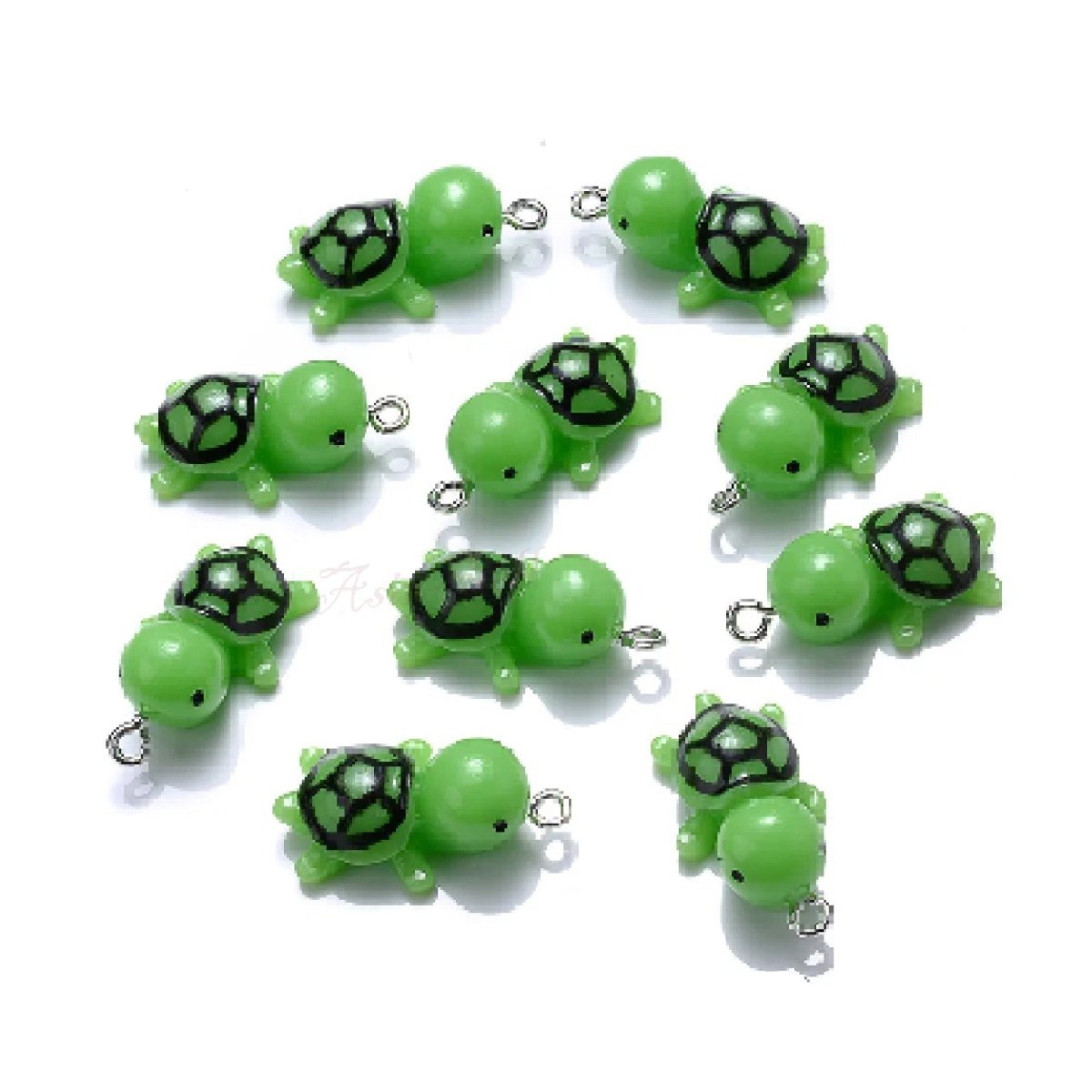 Miniature Garden Animal Charms with Loop Pendant – 10pcs – Turtles