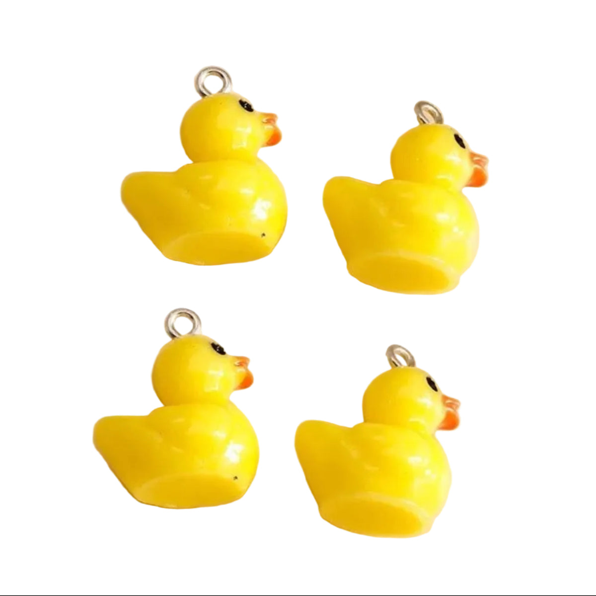 Miniature Garden Animal Charms with Loop Pendant – 10pcs – Yellow Ducks
