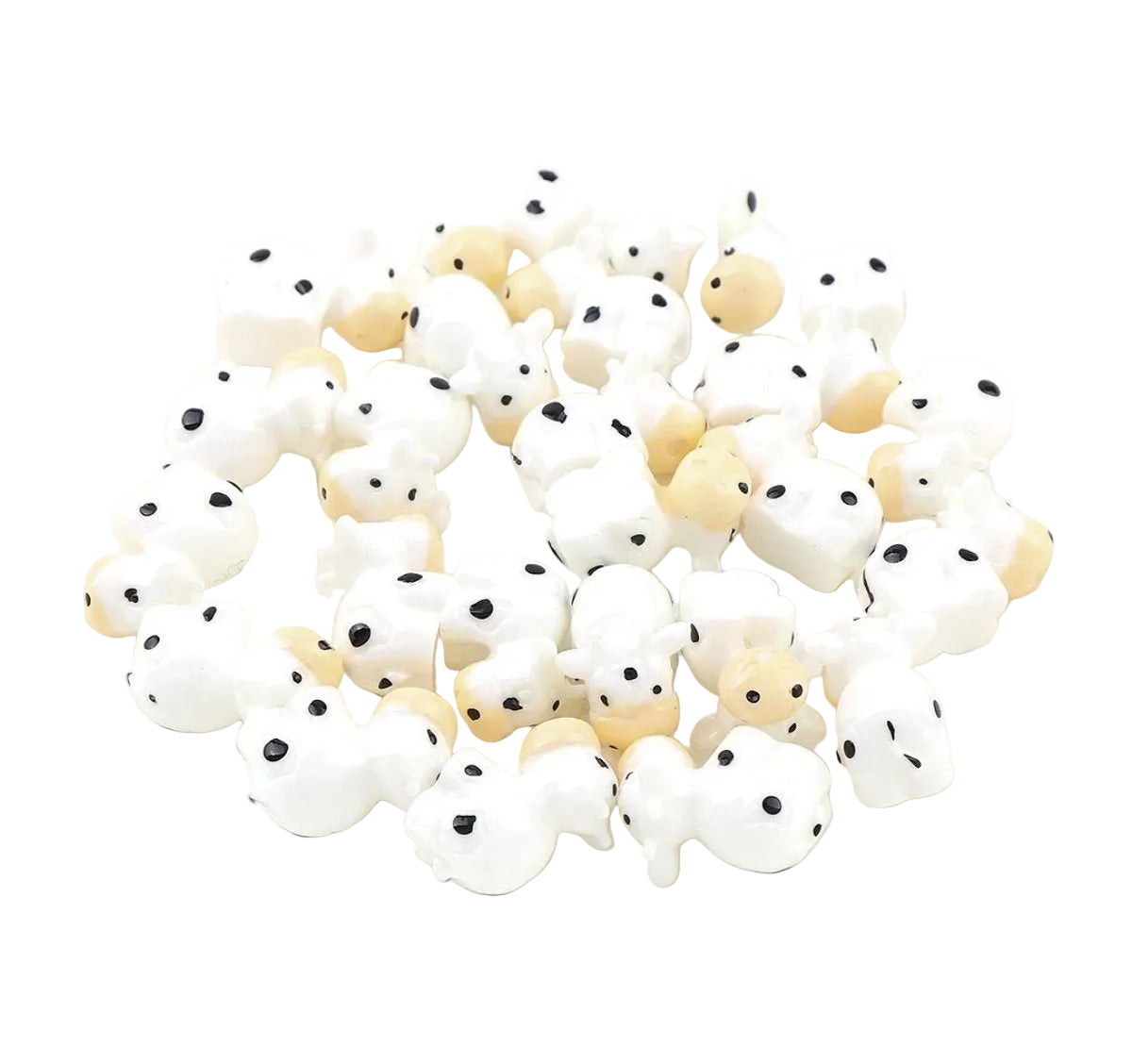 Miniature Garden Animal Figurine Craft Set – 10 Pieces – White Cows