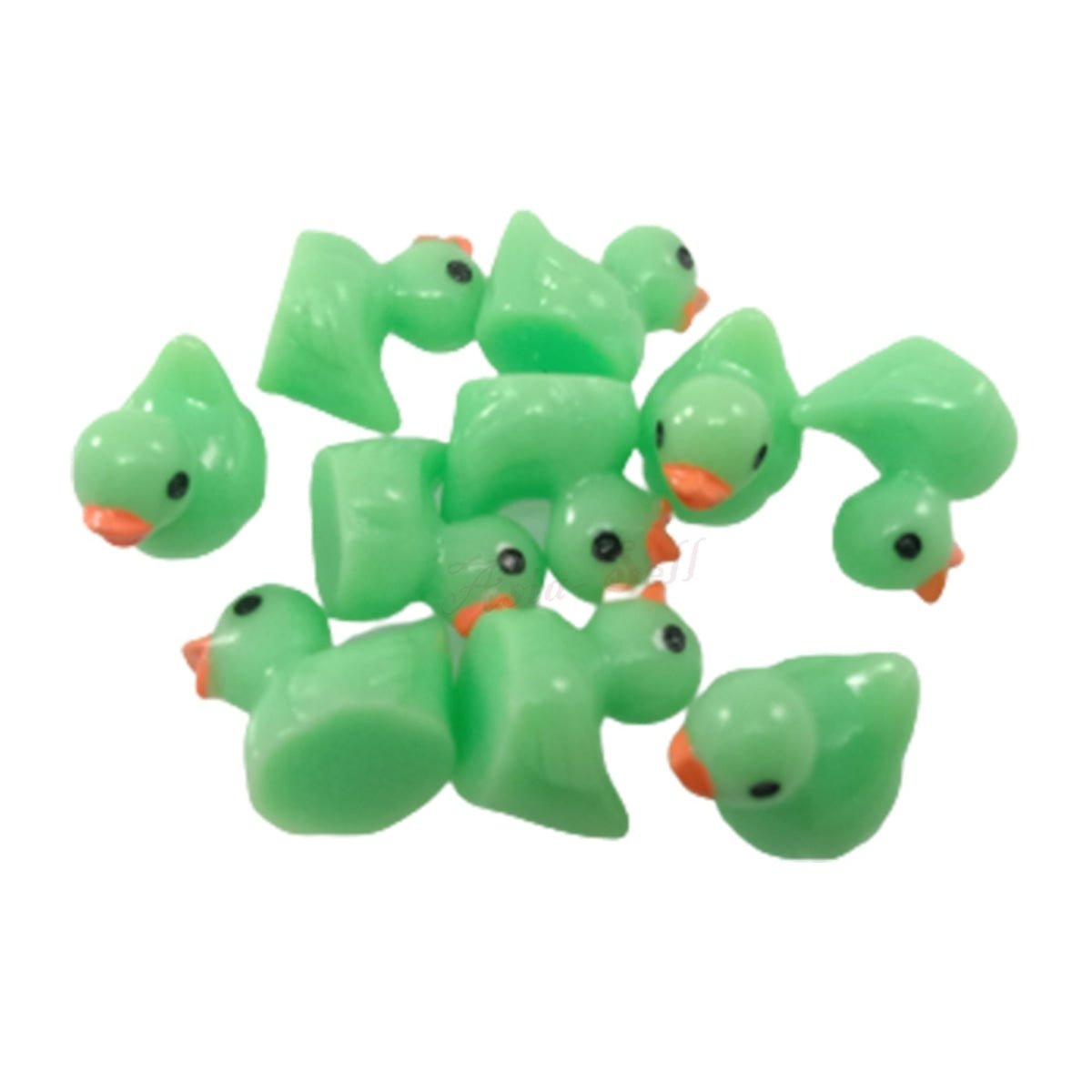 10 Miniature Glow-in-the-Dark Garden Ducks – Dark Green Ducks