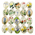 Oval Shaped Photo Glass Cabochons – Floral Fruit Buds, 10pcs, 18x25mm