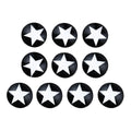 10 Photo Glass Cabochons Black and White Stars 12mm
