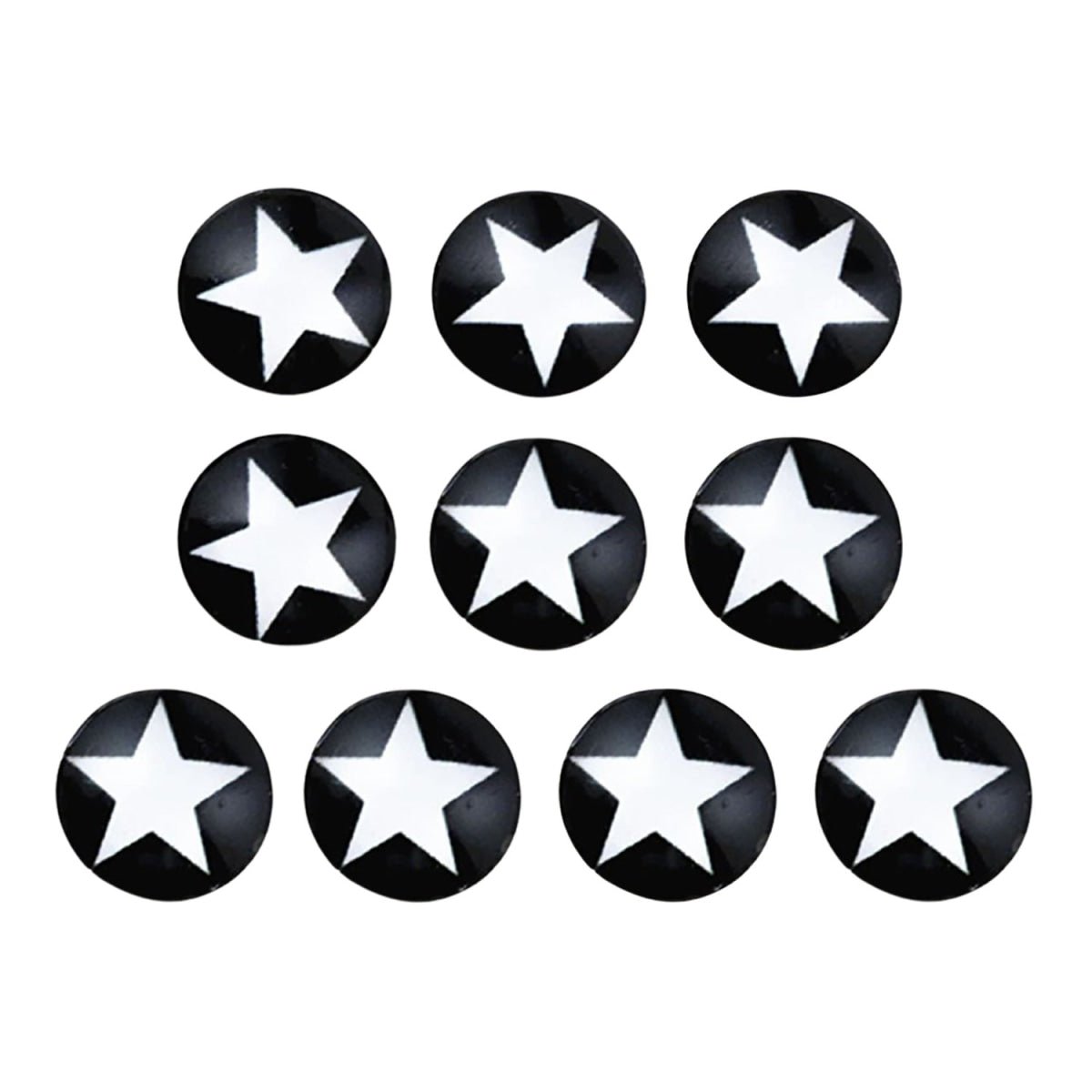 10 Photo Glass Cabochons Black and White Stars 12mm