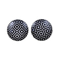 10 Photo Glass Cabochons 12mm Black White Squares