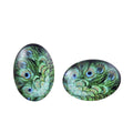 Photo Glass Cabochons Peacock Feather 18x25mm
