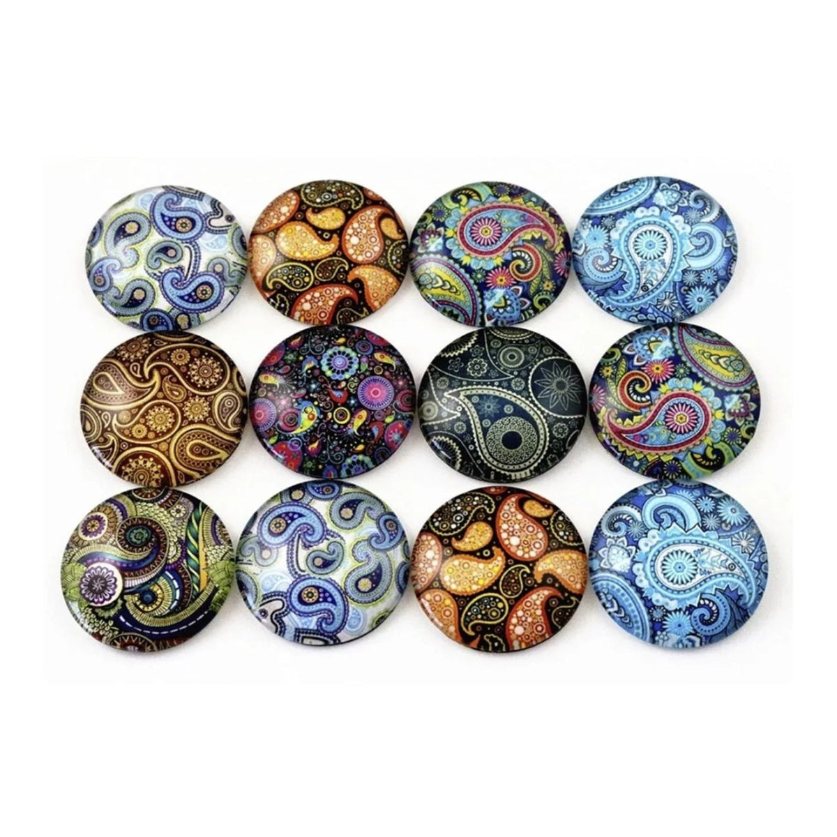 Photo Glass Geometric Cabochons 20mm & 25mm Flatback Domed (10 pcs) – 20mm, 25mm