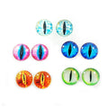 10 Round 15mm Glass Eyes – Dragon, Lizard, Frog – Mixed Set 3