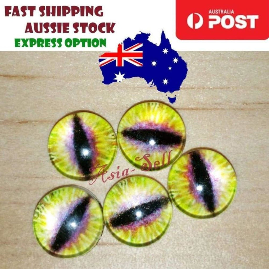 10pcs 15mm & 18mm Glass Eyes Cabochon Flat Dome Animal