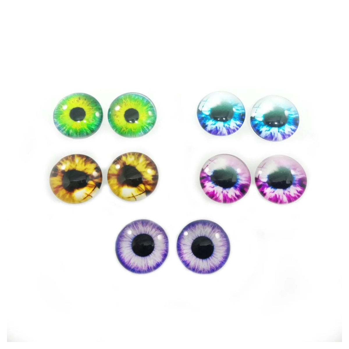 10 Round 18mm Glass Eyes Dragon Lizard Frog Eyeballs