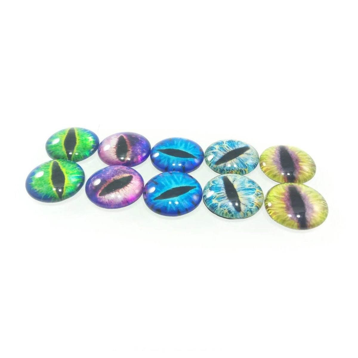 10 Round 18mm Glass Eyes Dragon Lizard Frog Eyeballs