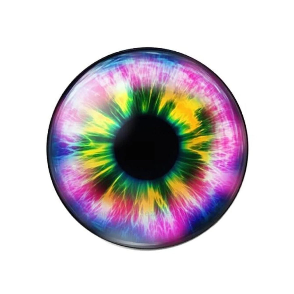 10pcs Round Dragon Cat Eyes Pattern 8mm/10mm/18mm/20mm/25mm Round Photo Glass Cabochon Flat Back - Mix B 10mm - Asia Sell