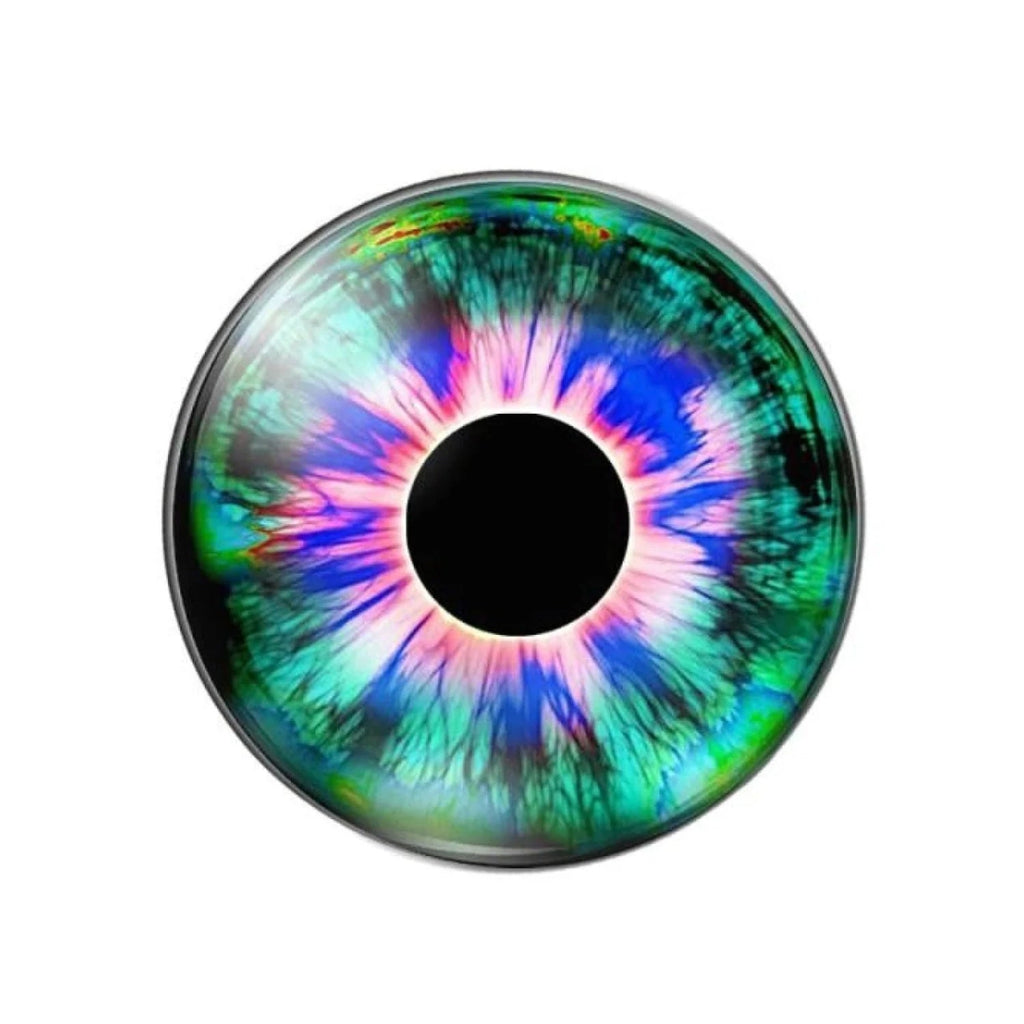 10pcs Round Dragon Cat Eyes Pattern 8mm/10mm/18mm/20mm/25mm Round Photo Glass Cabochon Flat Back - Mix B 10mm - Asia Sell