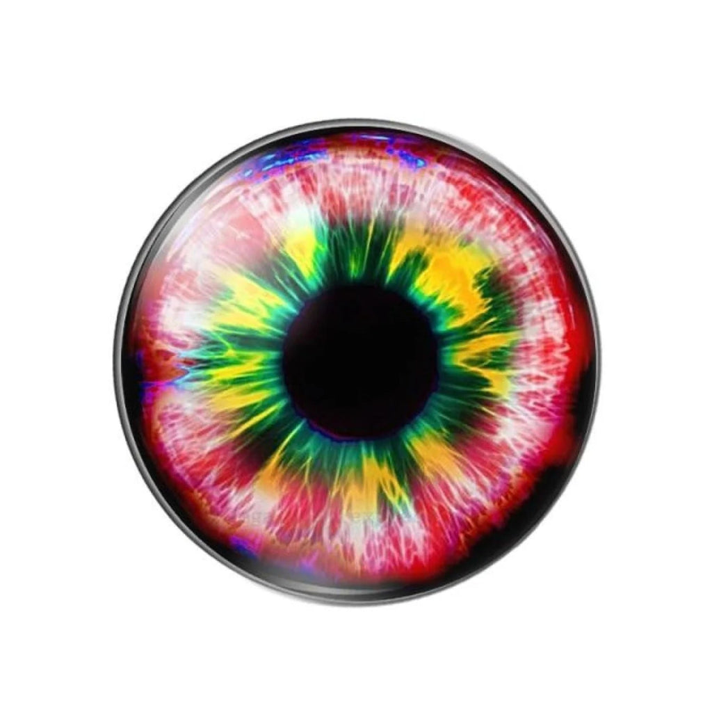 10pcs Round Dragon Cat Eyes Pattern 8mm/10mm/18mm/20mm/25mm Round Photo Glass Cabochon Flat Back - Mix B 10mm - Asia Sell
