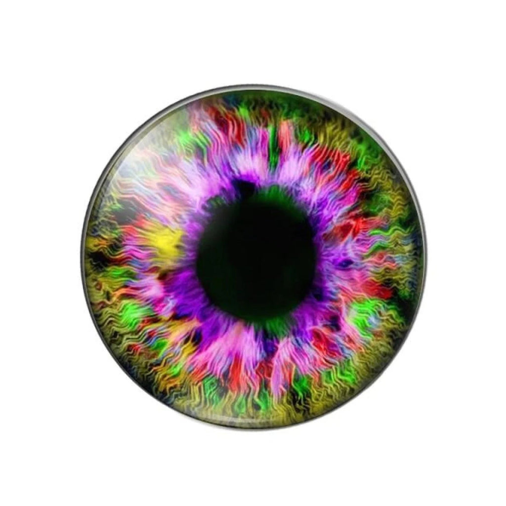 10pcs Round Dragon Cat Eyes Pattern 8mm/10mm/18mm/20mm/25mm Round Photo Glass Cabochon Flat Back - Mix B 10mm - Asia Sell