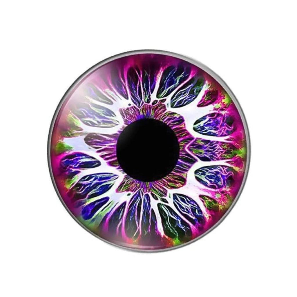 10pcs Round Dragon Cat Eyes Pattern 8mm/10mm/18mm/20mm/25mm Round Photo Glass Cabochon Flat Back - Mix B 10mm - Asia Sell