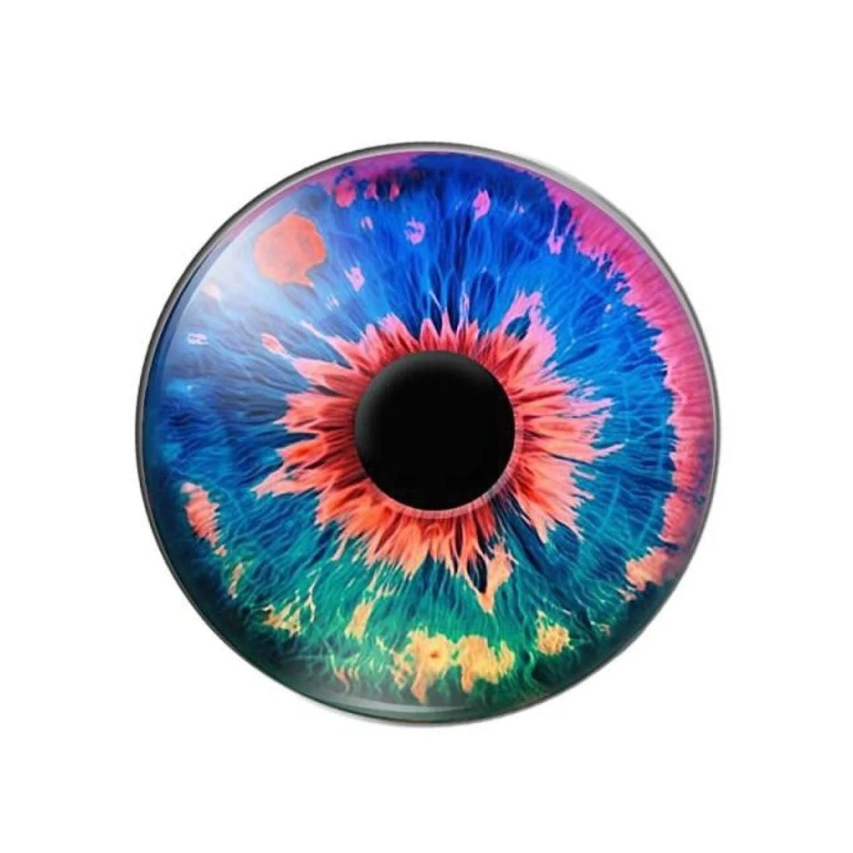 10pcs Round Dragon Cat Eyes Pattern 8mm/10mm/18mm/20mm/25mm Round Photo Glass Cabochon Flat Back - Mix B 10mm - Asia Sell
