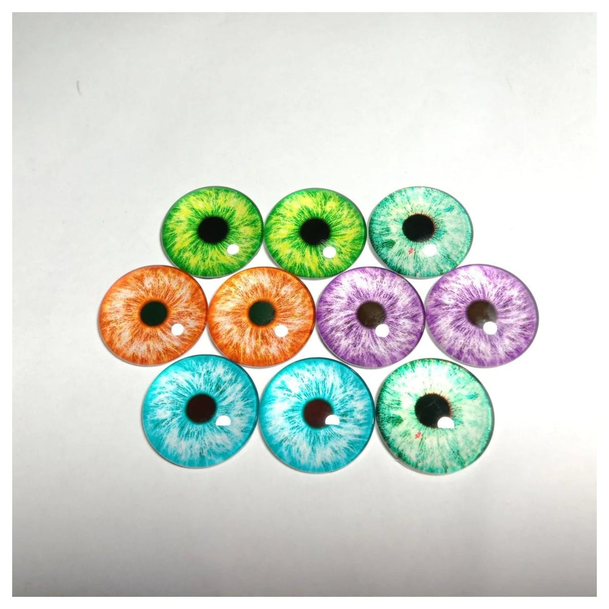 10pcs Round Glass Doll Eyes 10mm-25mm Cabochons Multi-Colour