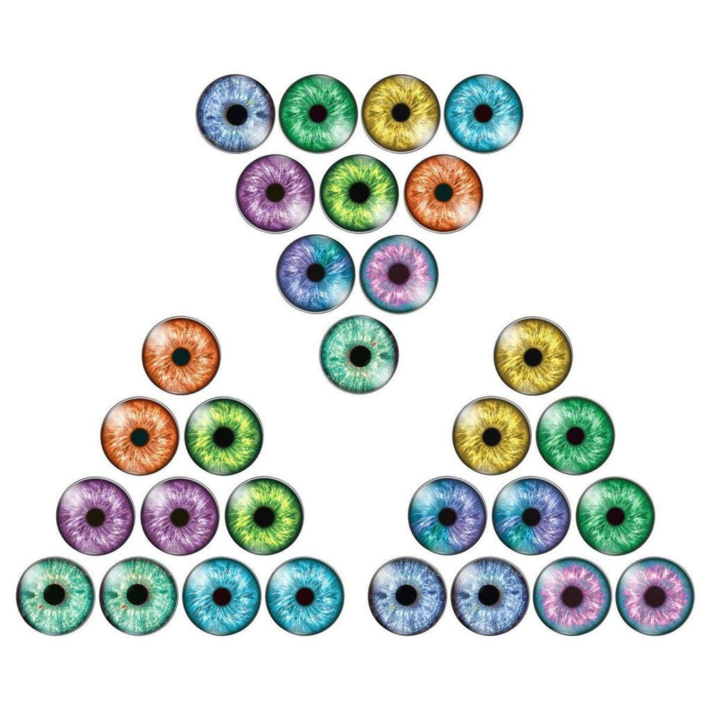 10pcs Round Glass Doll Eyes 10mm-25mm Cabochons Multi-Colour