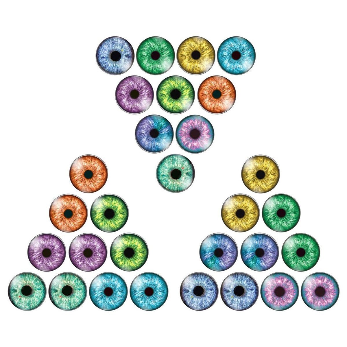 10pcs Round Glass Doll Eyes 10mm-25mm Cabochons Multi-Colour