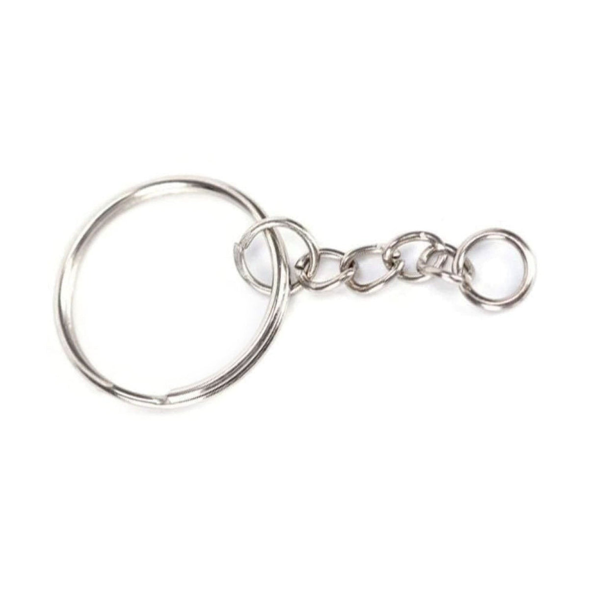 10 Silver 25mm Split Ring Key Chains