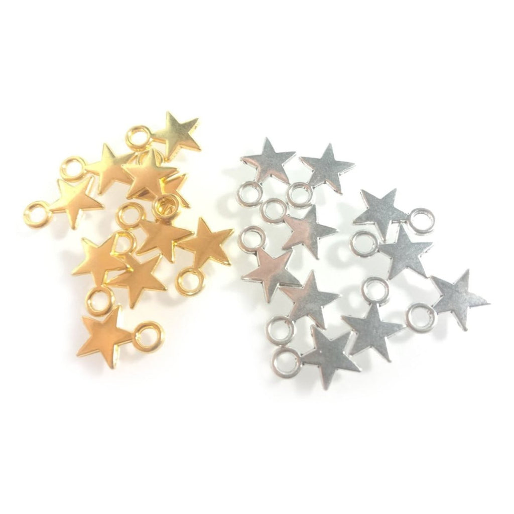 10 Stars Silver & Gold Charms for DIY Necklaces & Bracelets