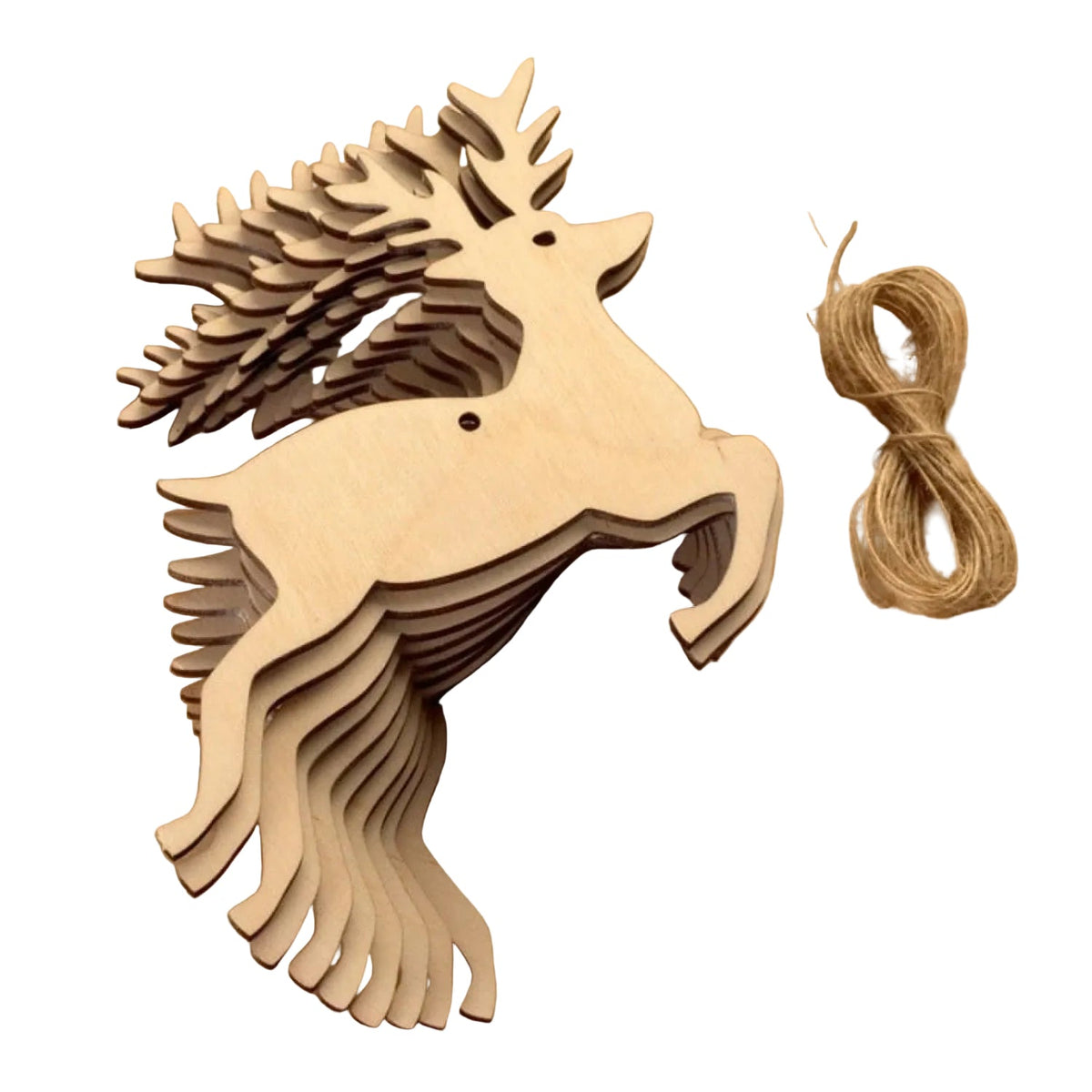 10 Wooden Ornament Forms for DIY Christmas Crafts – Reindeer 2