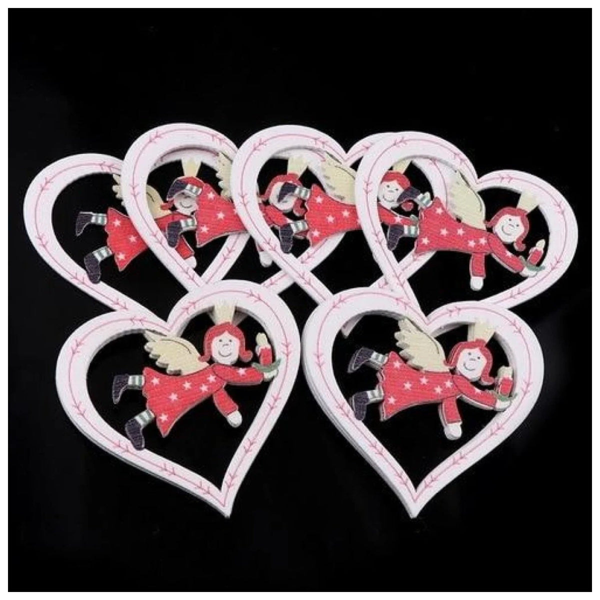 10pcs Wooden DIY Christmas Tree Hanging Ornaments – Angel Heart