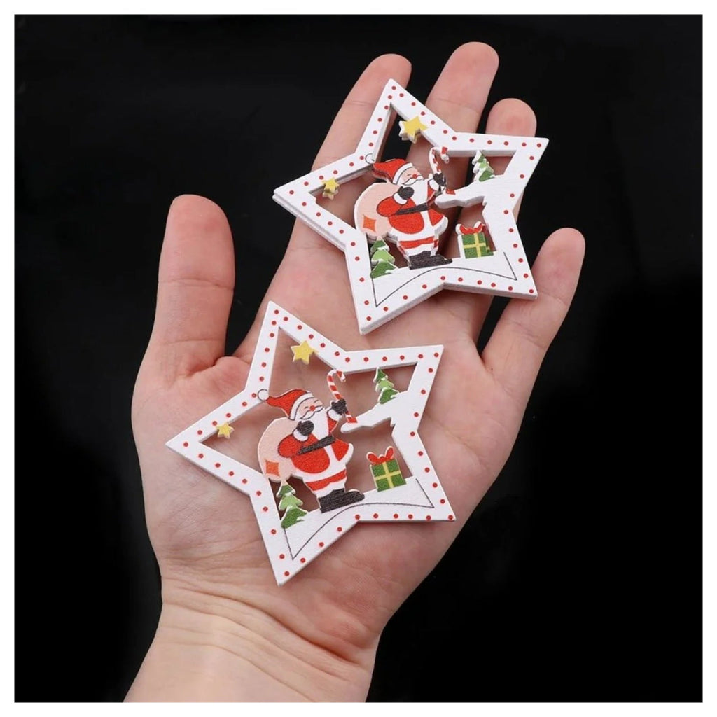 10pcs Wooden DIY Christmas Tree Hanging Ornaments