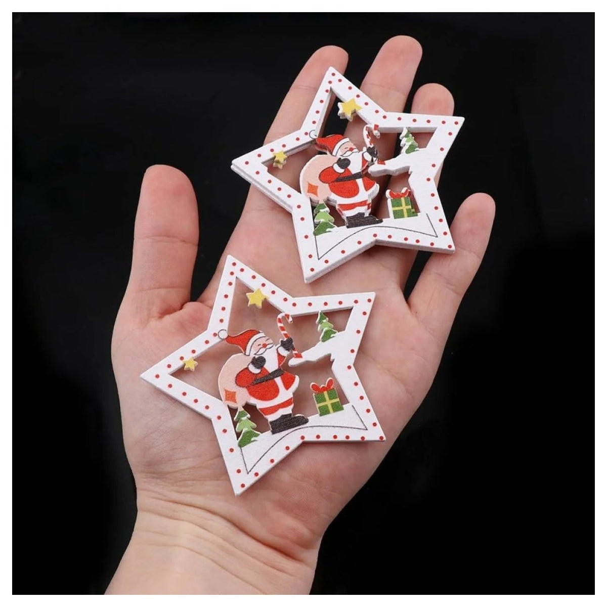 10pcs Wooden DIY Christmas Tree Hanging Ornaments