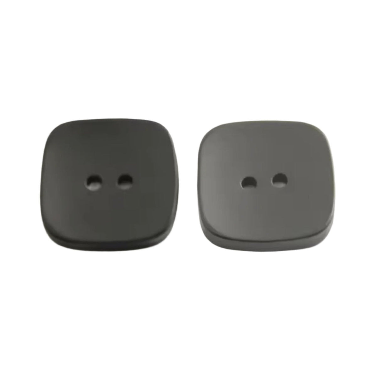 10pcs Square Resin Buttons 15mm & 23mm – Black / 15mm, Black / 23mm