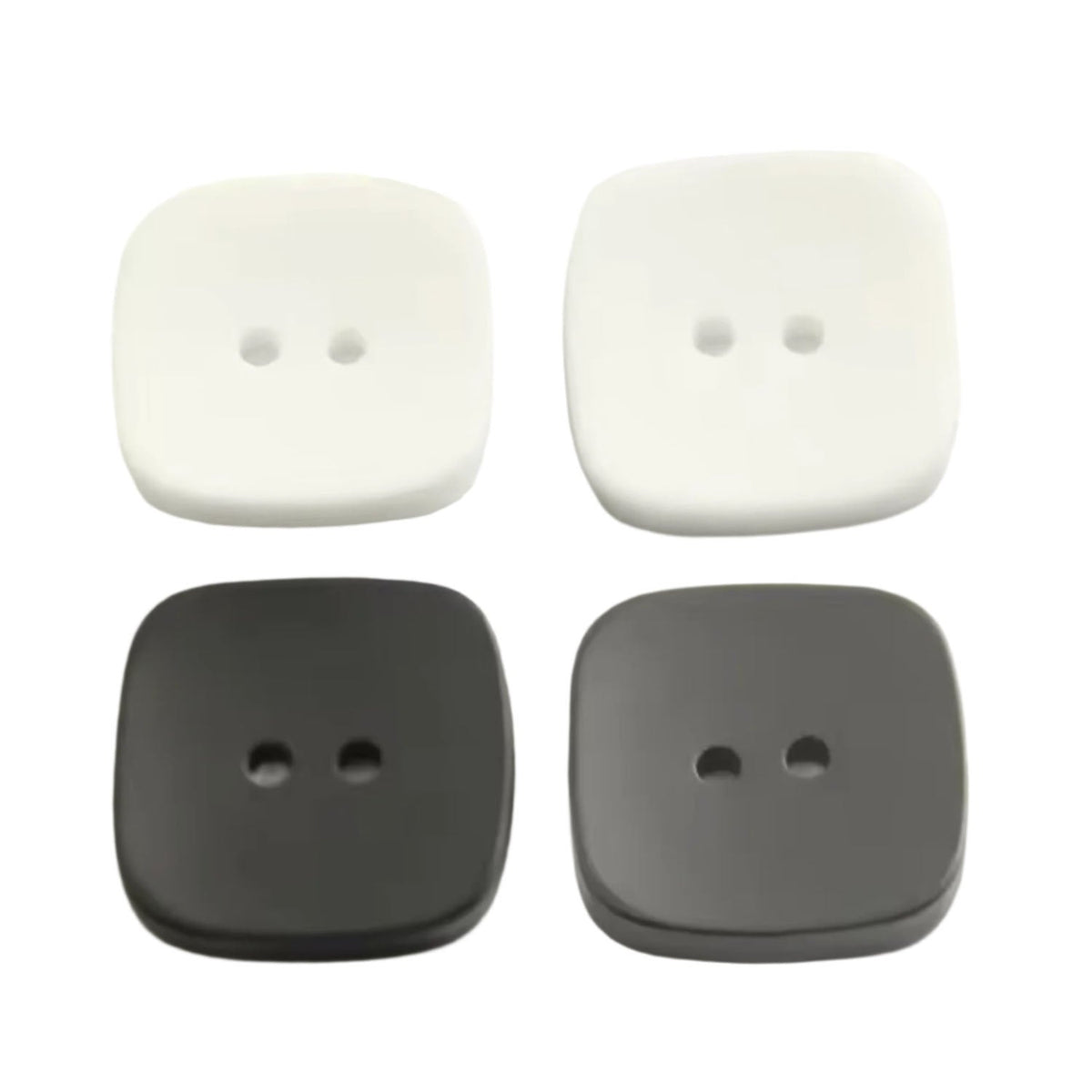 10pcs Square Resin Buttons 15mm & 23mm
