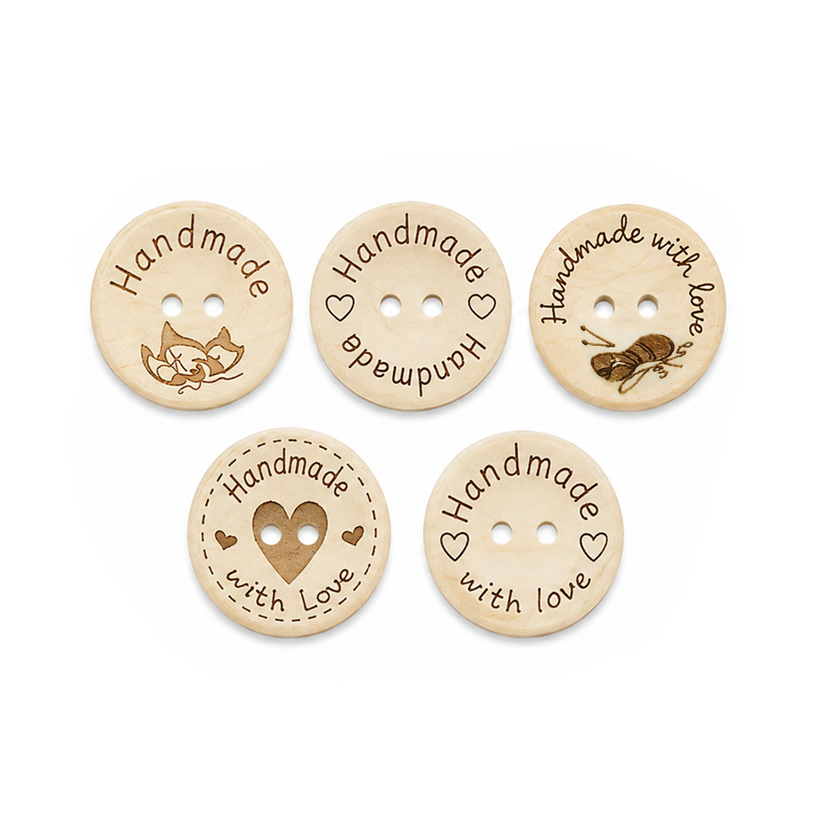 10pcs 2-Hole Round Wooden Buttons