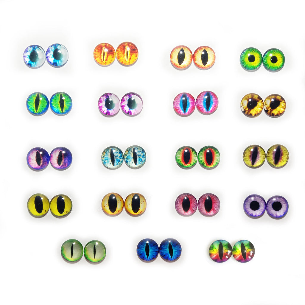 10pcs 6mm & 8mm Glass Cabochon Eyes