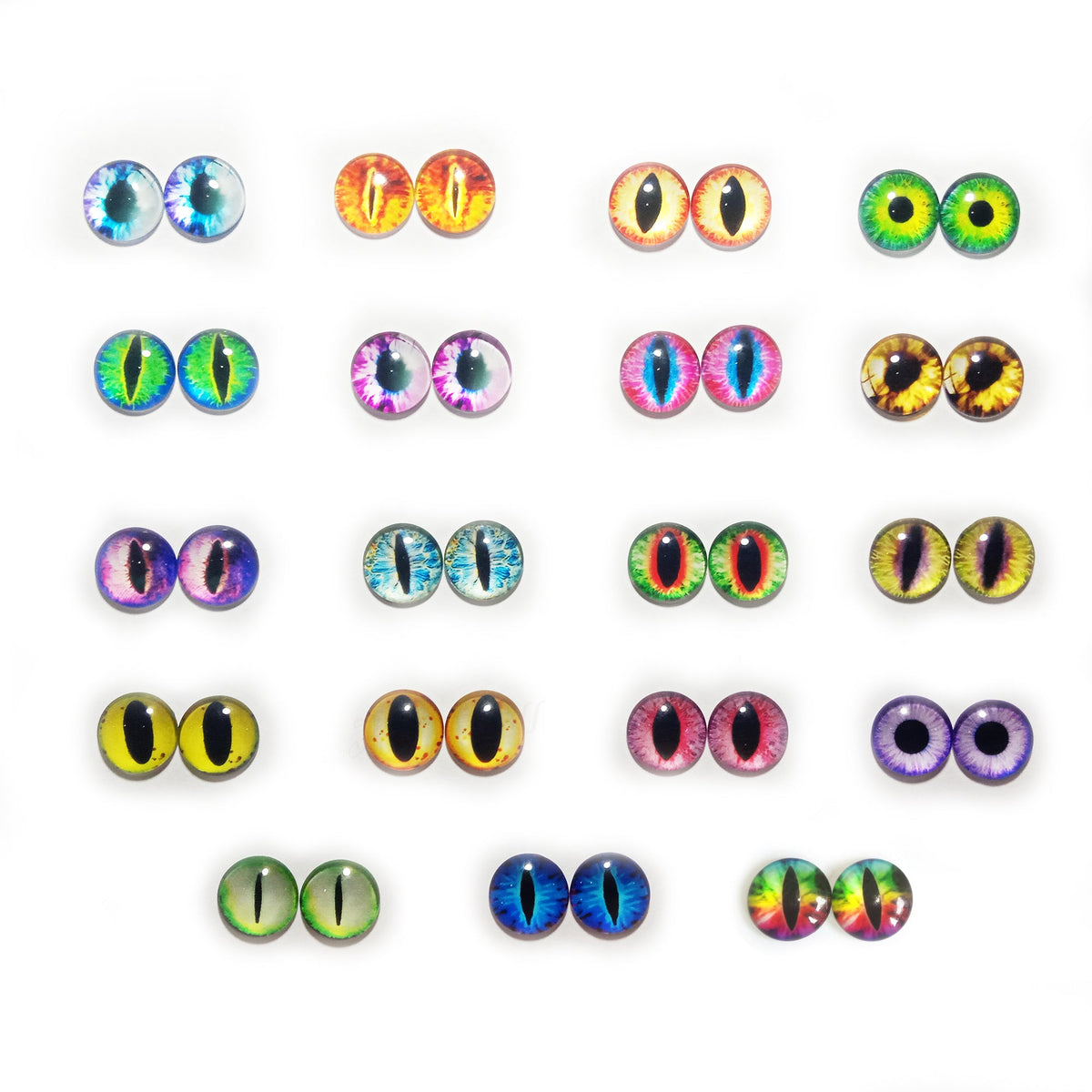 10pcs 6mm & 8mm Glass Cabochon Eyes