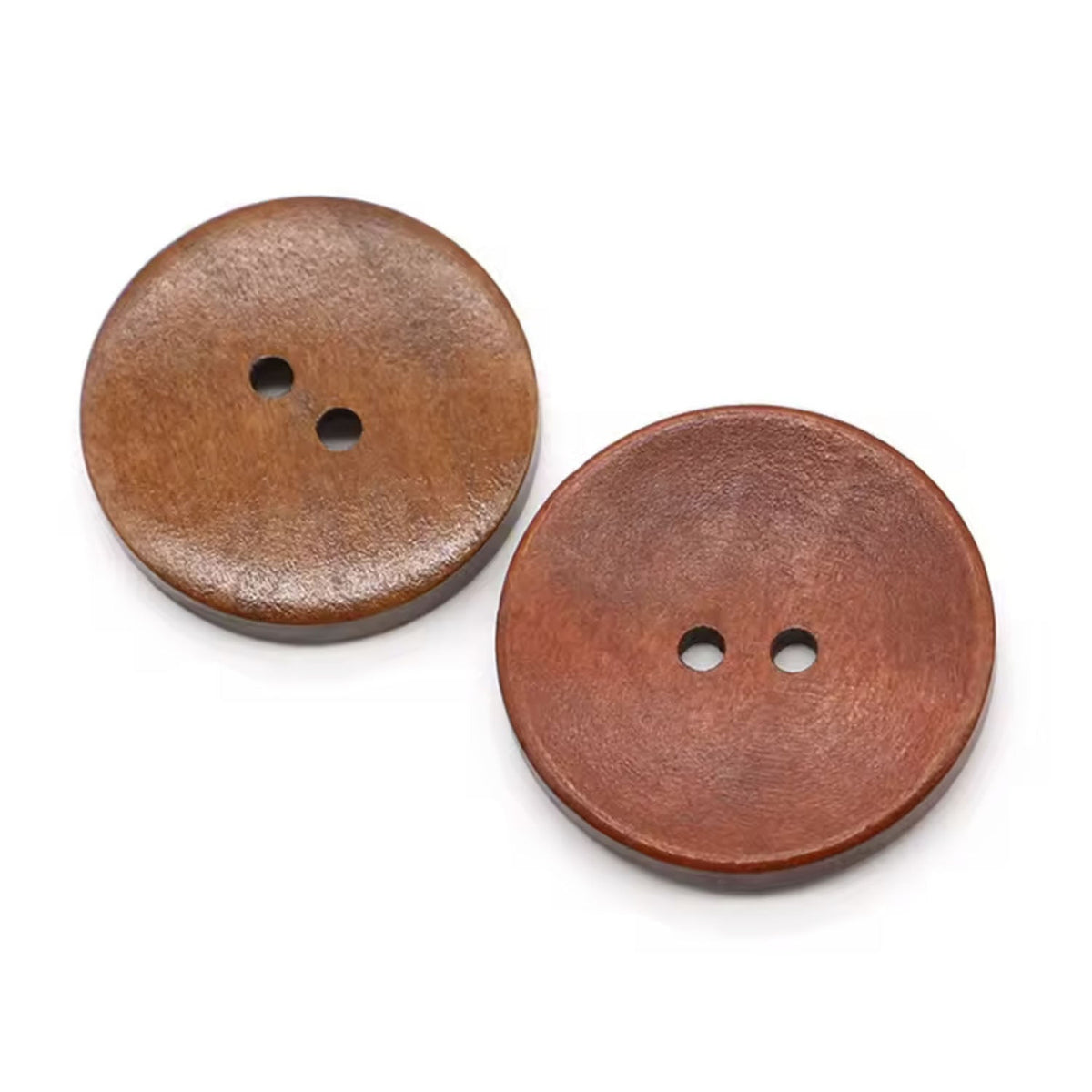 10 Concave Round Wooden 15mm Buttons – Coffee Brown