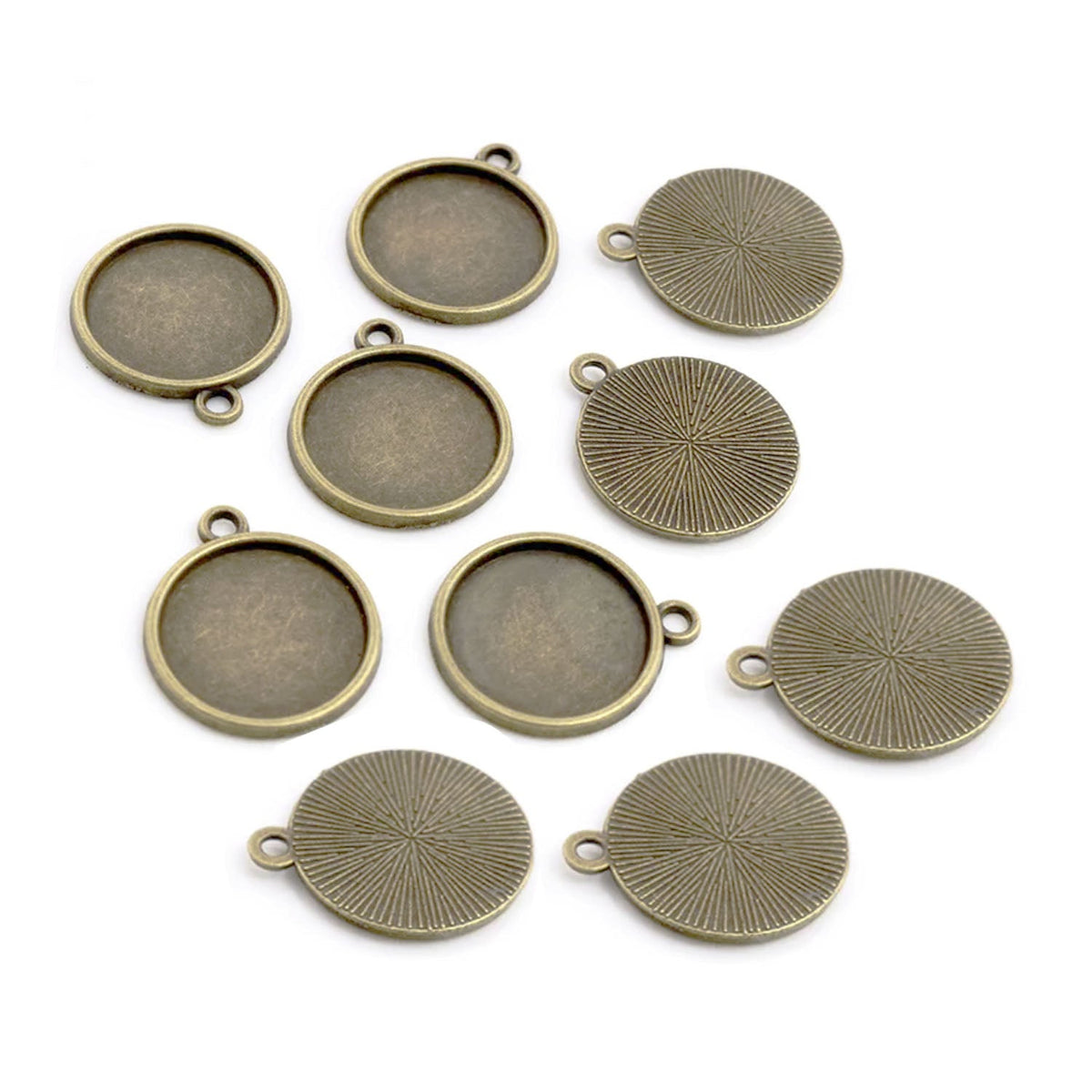 Cabochon Bases 14mm ID Antique Bronze – 10 pcs – Bronze 14mm Single Hole