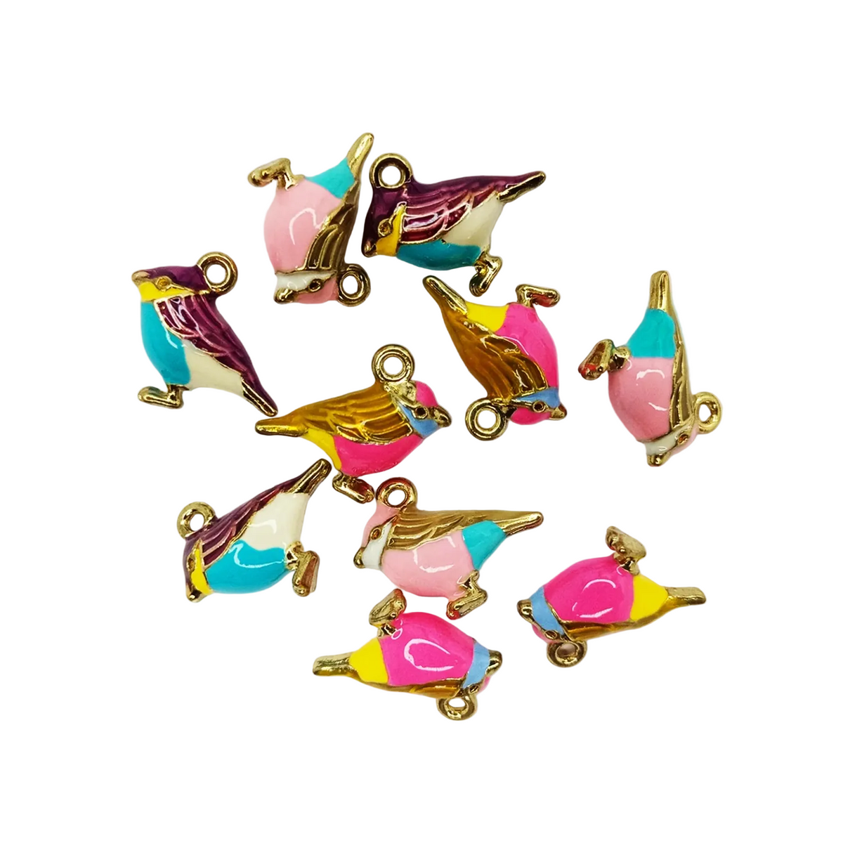 10pcs Bird Figurine Charms 17mm Metal Wings Necklace Pendant