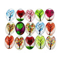 10pcs Glass Cabochons Oval 18x25mm Tree Design 6