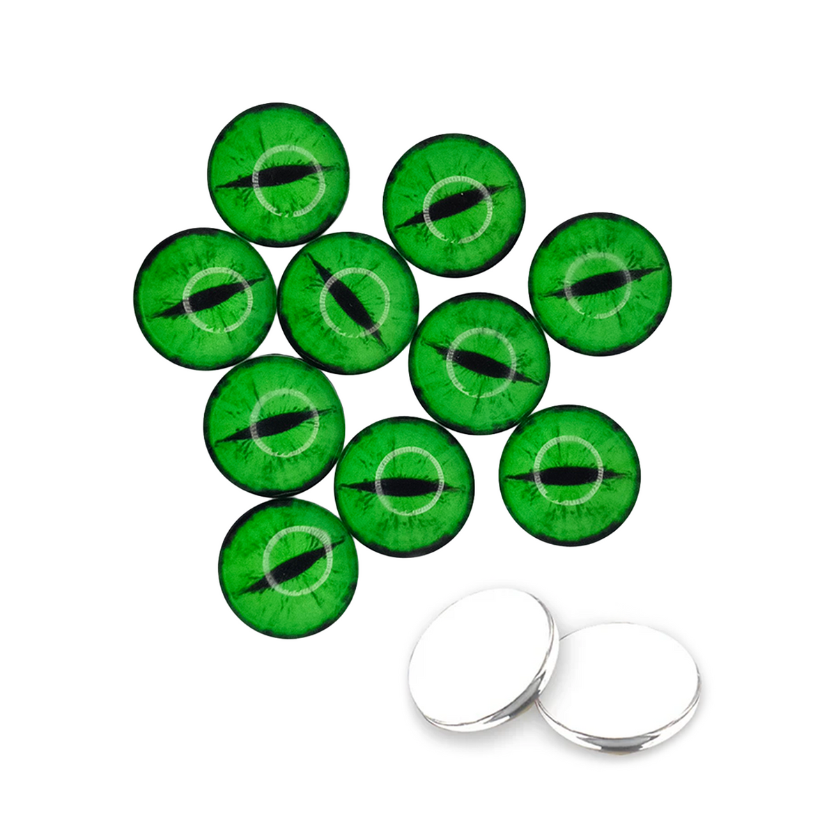 Green Cat Eye Glass Cabochon Eyes – 10pcs Assorted Sizes – Bright Green / Glass 10mm, Bright Green / Glass 12mm, Bright Green / Glass 14mm, Bright Green / Glass 16mm, Bright Green / Glass 18mm, Bright Green / Glass 20mm, Bright Green / Glass 22mm