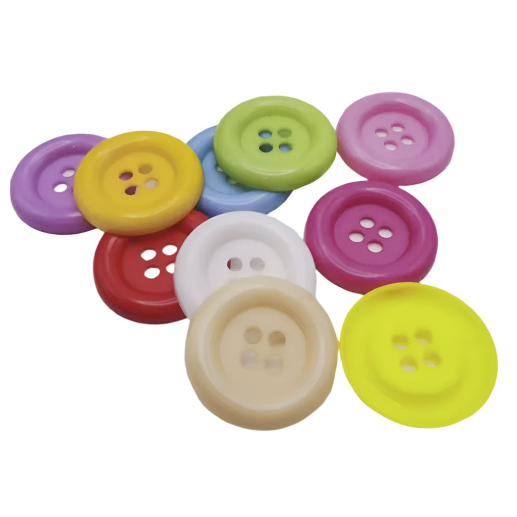 10 Mixed 48mm Large Plastic Round 4-Hole Buttons