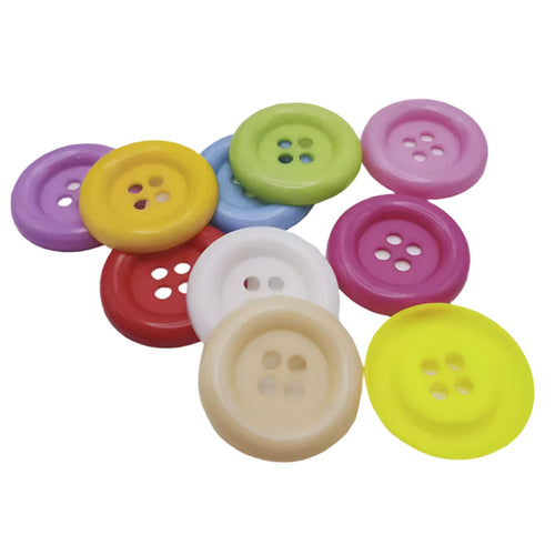 10 Mixed 48mm Large Plastic Round 4-Hole Buttons