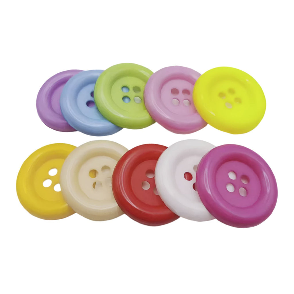 10 Mixed 48mm Large Plastic Round 4-Hole Buttons