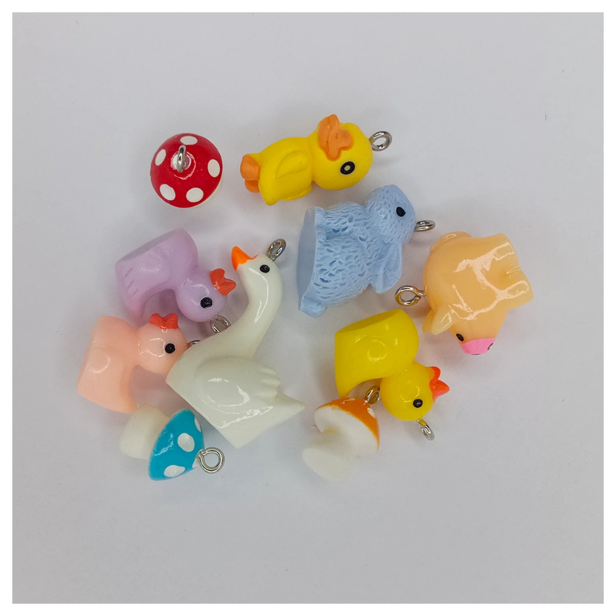 Miniature Garden Animal Charms with Loop Pendant – 10pcs